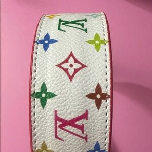 Fashion White headband with Multicolor Monogram